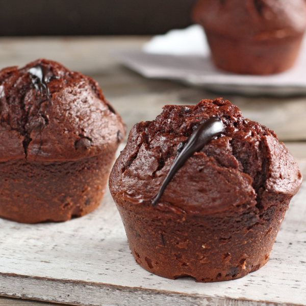 Double-Choc-Schoko-Muffin gefüllt