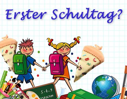 Zwei Schulkinder tragen jeweils eine als Schultüte in Form einer Schultütentorte von Der Beck